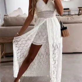 2025 Summer Women Lace Playsuit Dress